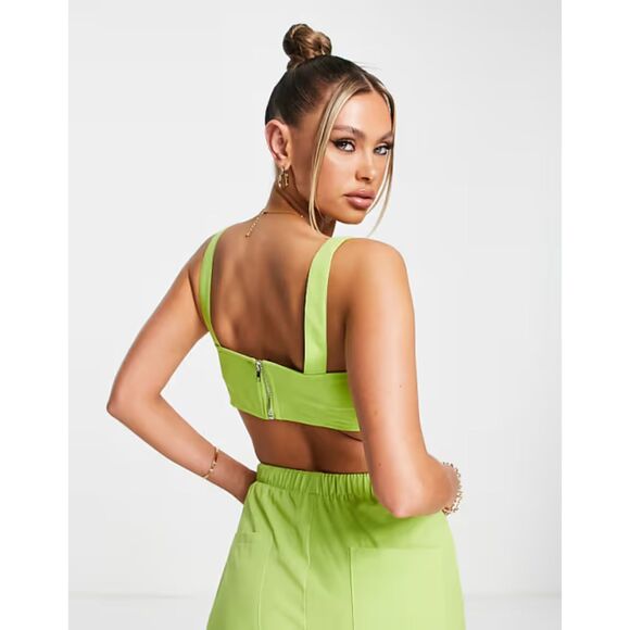 NWT I Saw It First corset top with buckle detail in lime - part of a set - Picture 2 of 4